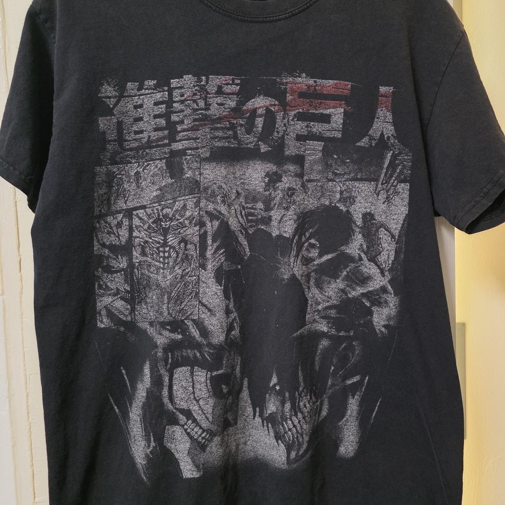 Men's Attack on Titan Goat Crew Black Graphic Tee